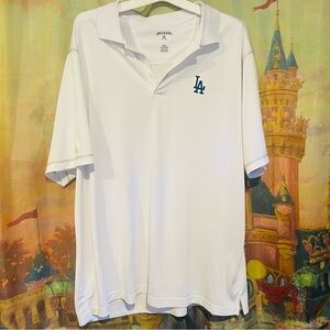Antigua Los Angeles Dodgers White Polo Shirt
